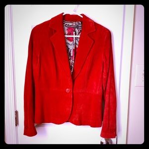 Liz Claiborne burnt orange suede blazer size 4